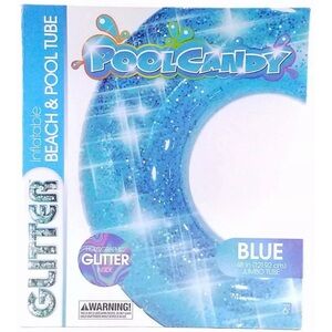 Pool Candy Glitter Sparkle Blue 48" Jumbo Inflatable Beach Pool Float Tube Round